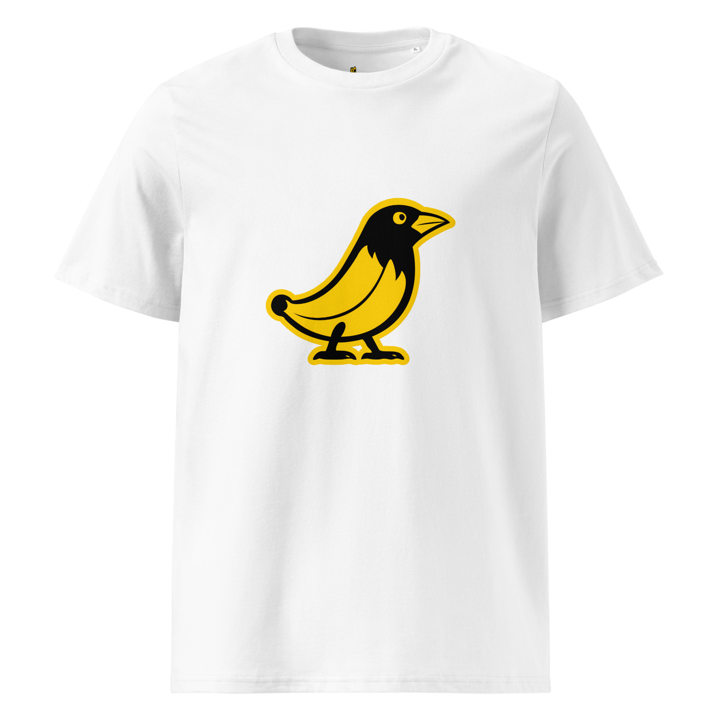 Banana Crow The Caw Caw organic cotton tee in White front view