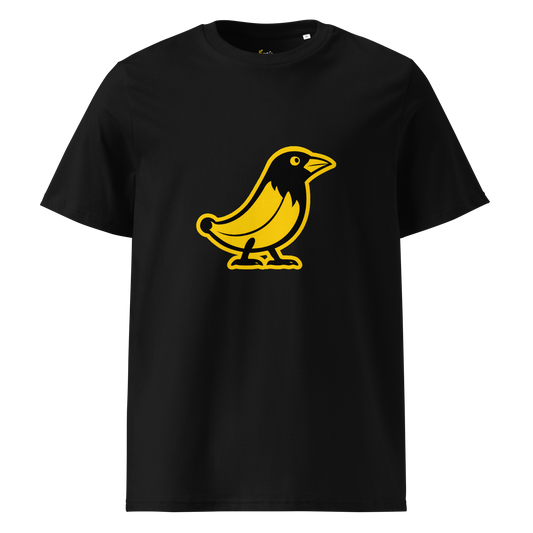 Banana Crow The Caw Caw organic cotton tee in Black front view