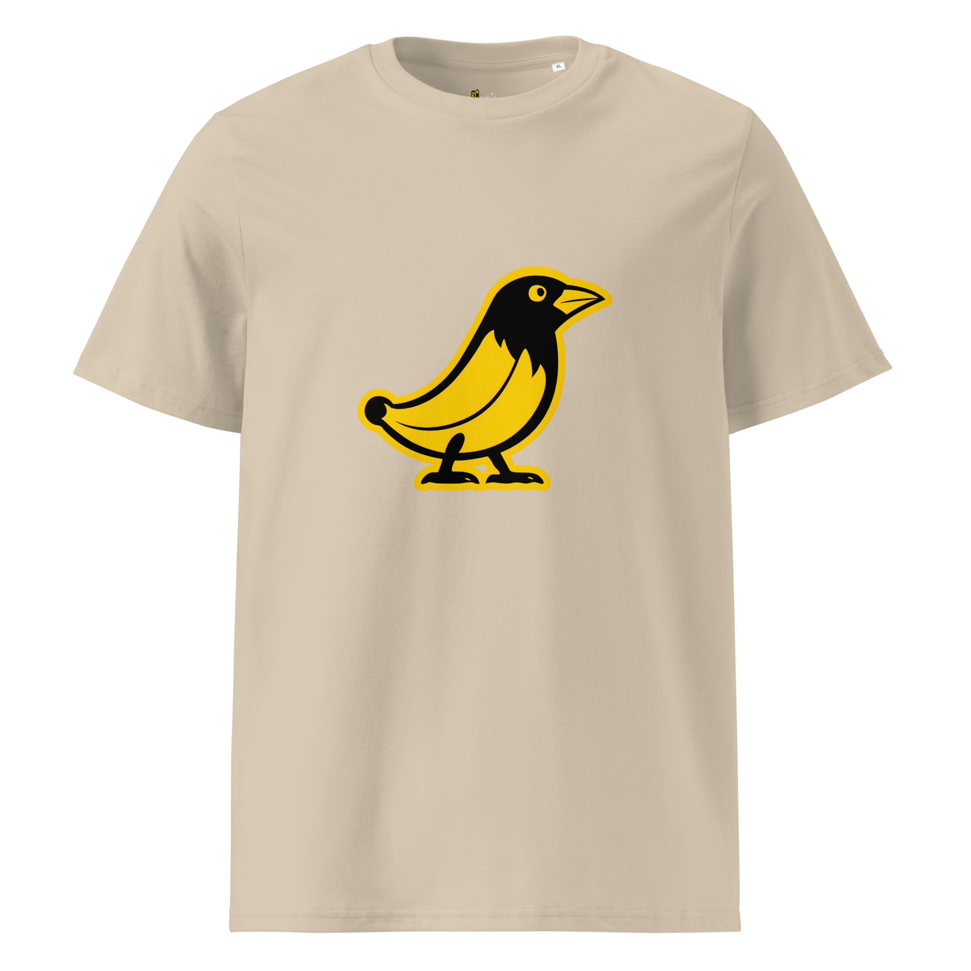 Banana Crow The Caw Caw organic cotton tee in Desert Dust front view