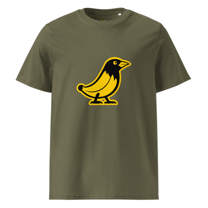 Banana Crow The Caw Caw organic cotton tee in Khaki front view