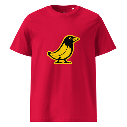 Banana Crow The Caw Caw organic cotton tee in Red front view