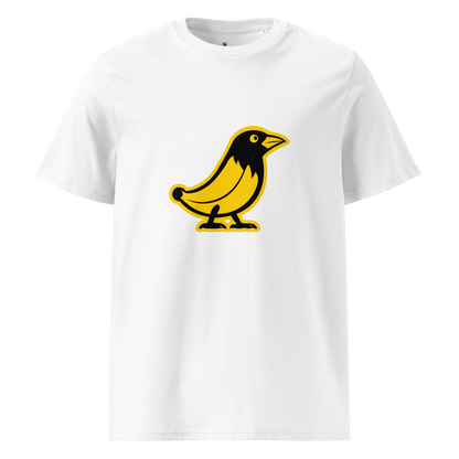 Banana Crow The Caw Caw organic cotton tee in White front view