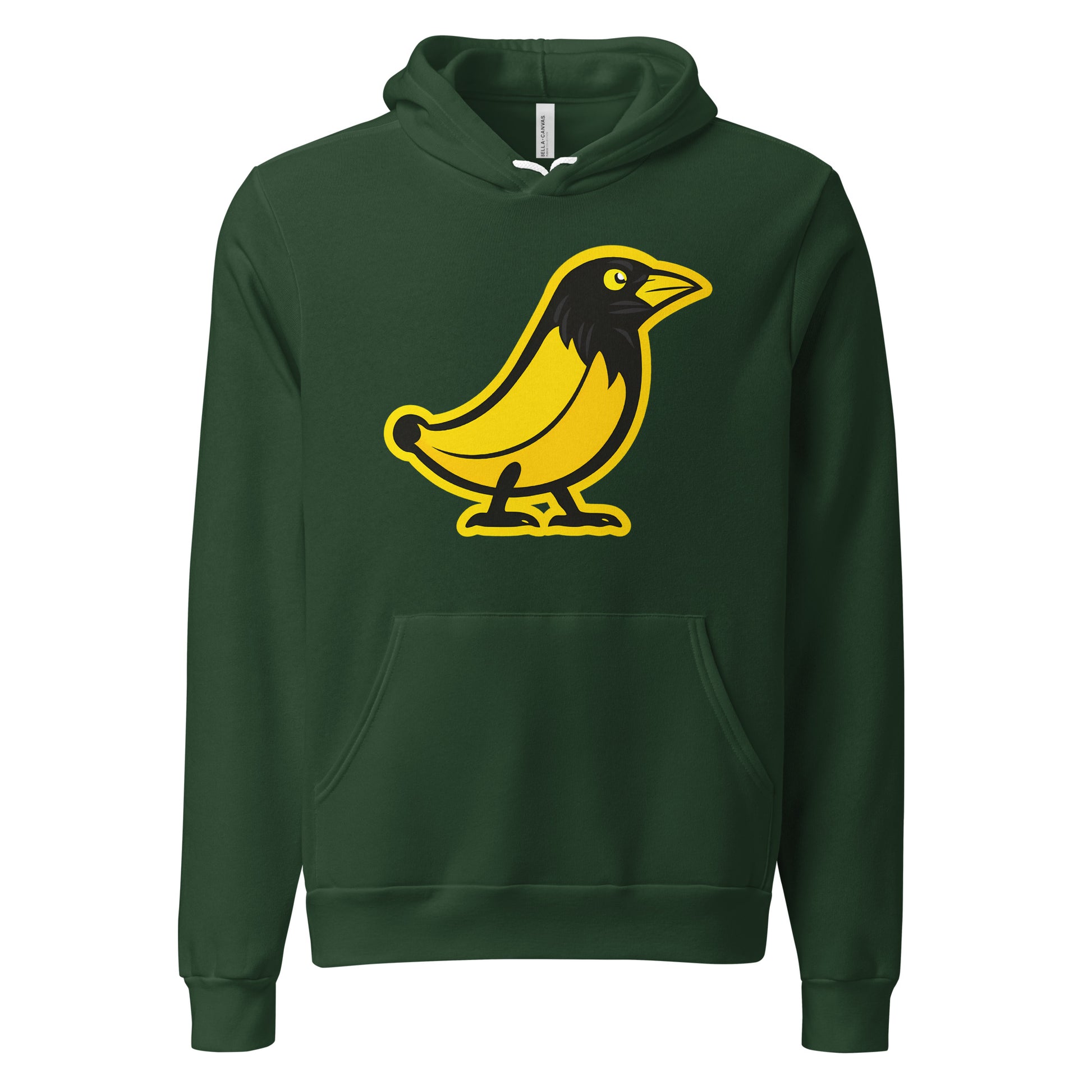 Banana Crow In the Hood graphic pullover hoodie in Forest front view