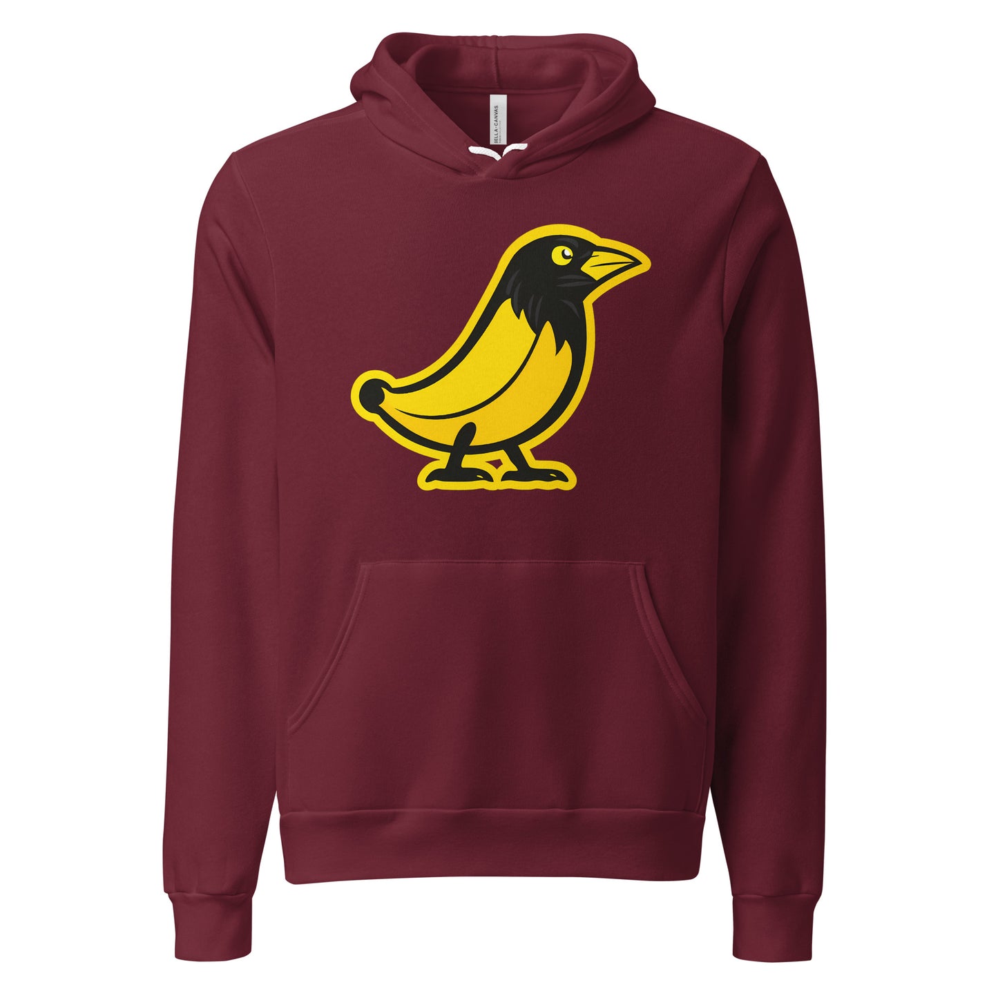 Banana Crow In the Hood graphic pullover hoodie in Maroon front view