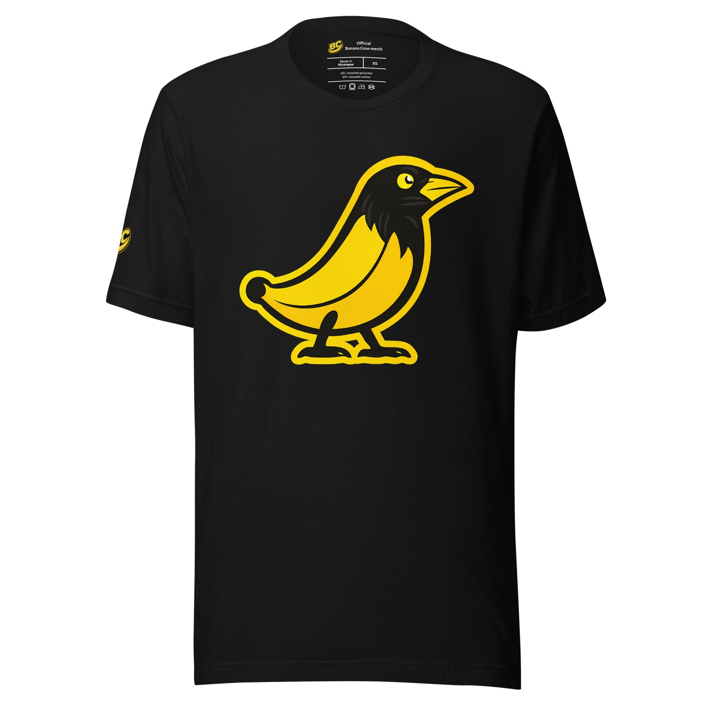 Banana Crow The Original recycled graphic t-shirt in Black front view