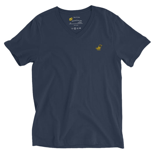 Banana Crow The V-Line embroidered v-neck t-shirt in Navy front view