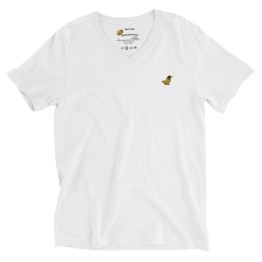 Banana Crow The V-Line embroidered v-neck t-shirt in White front view